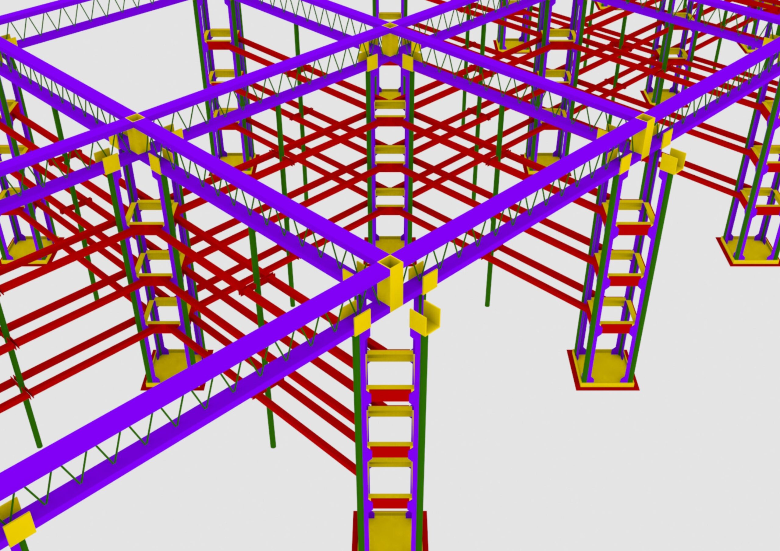 3D Rendering of Prefabricated Steel Structure 
